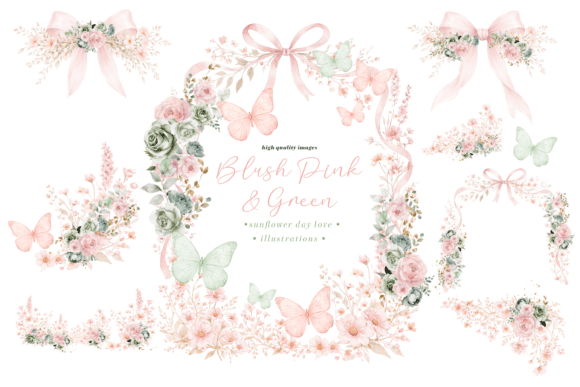 Download Blush Pink &amp; Sage Wildflowers Clipart, - Blush pink Collection