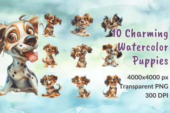 Download Watercolor Funny Dogs Clipart Puppies - Premium Resources