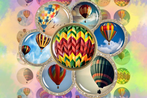 Download Hot Air Balloons Digital Collage Sheets - Digital collage sheets Collection
