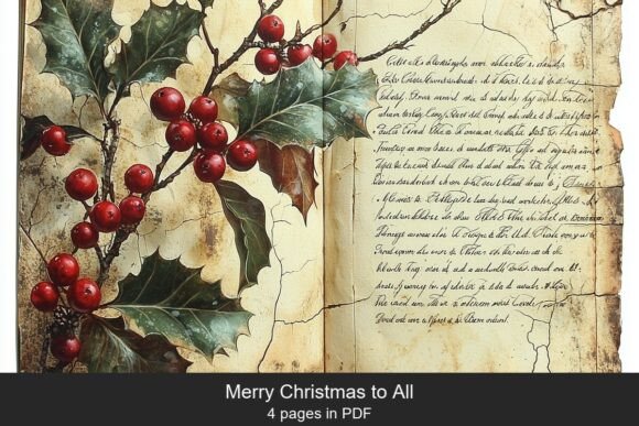 Download Vintage Holly Journal Pages - Page Collection