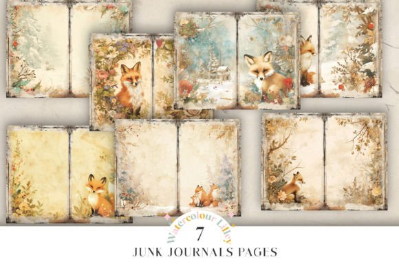 Download Fox Watercolour Junk Journal Pages - Page Collection