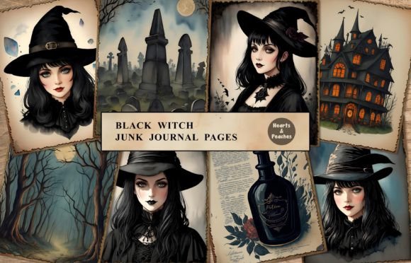 Download Black Witch Junk Journal Pages - Page Collection