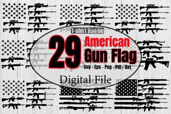 Download American Gun Flag SVG Bundle, Rifle Flag - Gun Collection