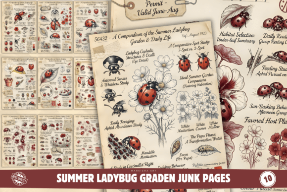 Download Summer Ladybug Graden Junk Pages - Page Collection