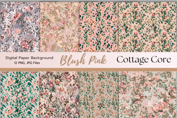 Download Blush Pink Cottage Core Digital Paper - Blush pink Collection