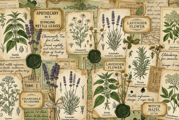 Download Vintage Garden Labels Junk Journal Page - Page Collection
