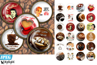 Download Coffee Digital Collage Sheets Circles - Digital collage sheets Collection